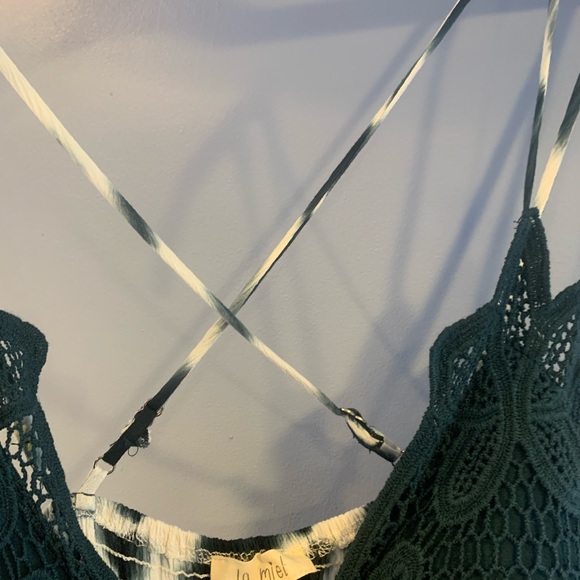 Boho blue tie dye dress, size large (fits 8-10) - Picture 14 of 16